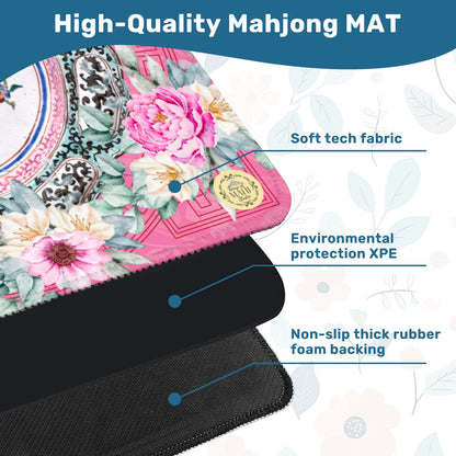 Pink Medallion Mahjong Mat 31.5"x31.5" (Ship Rolled up)