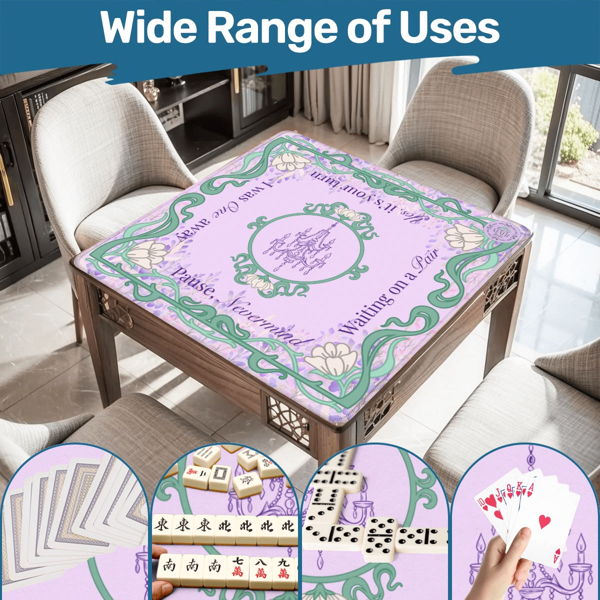 Dearest Mahjer Mahjong Mat 31.5"x31.5" (Ship Rolled up)