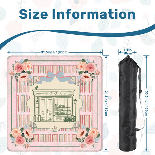 Books and Bams Mahjong Mat 31.5"x31.5" (Ship Rolled up)