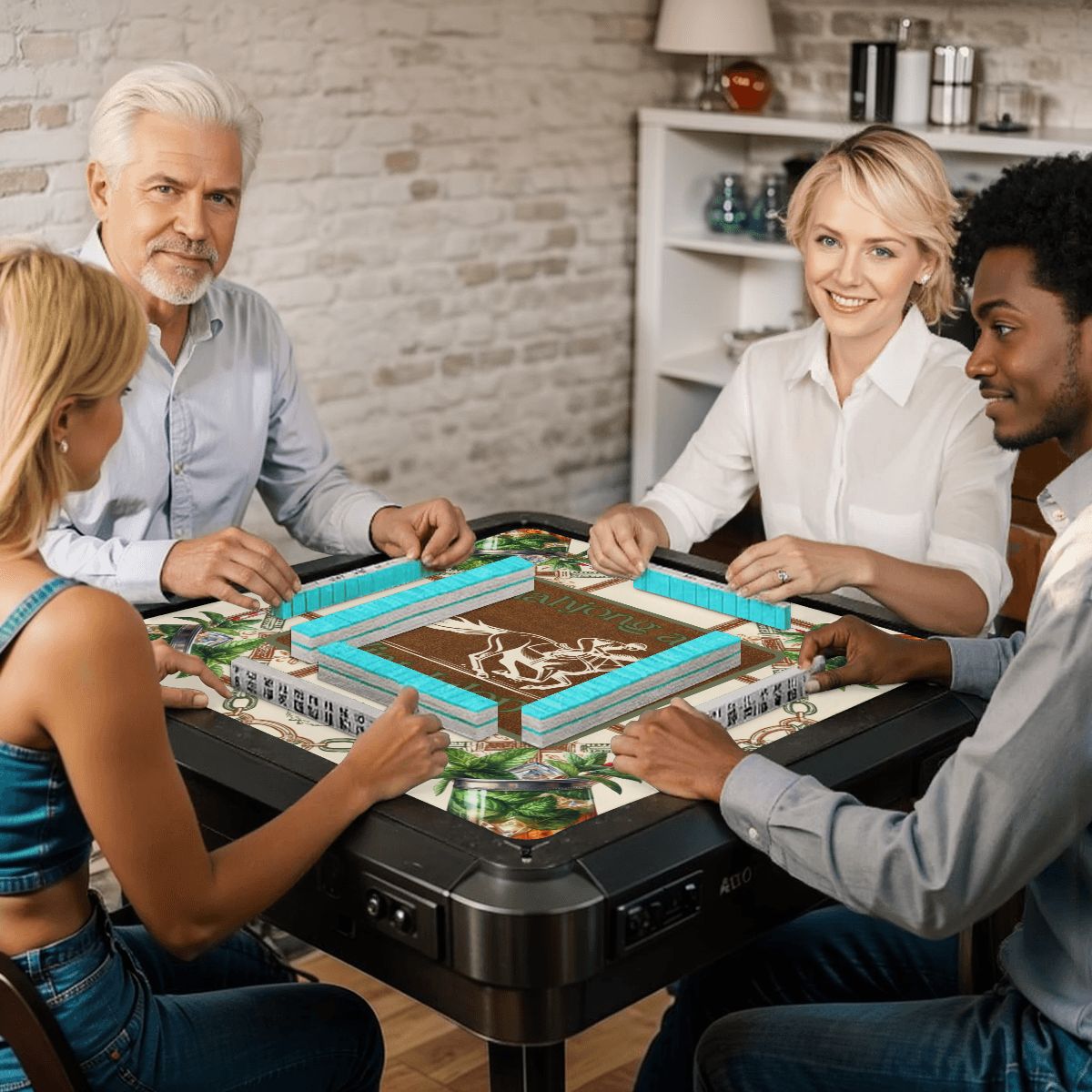 Mahjong & Mint Juleps Mahjong Mat 31.5"x 31.5" (Ships Rolled up)