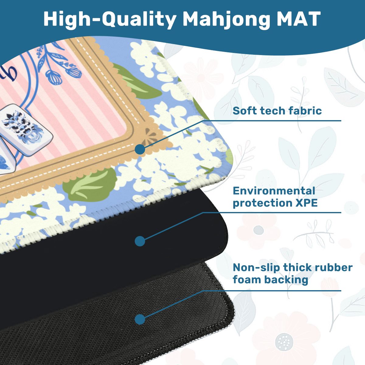 Mahjong Social Club Mahjong Mat 31.5"x 31.5" (Ships Rolled up)