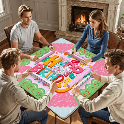Let's Eat Cake Mahjong Mat 31.5"x31.5" (Ships Rolled up)