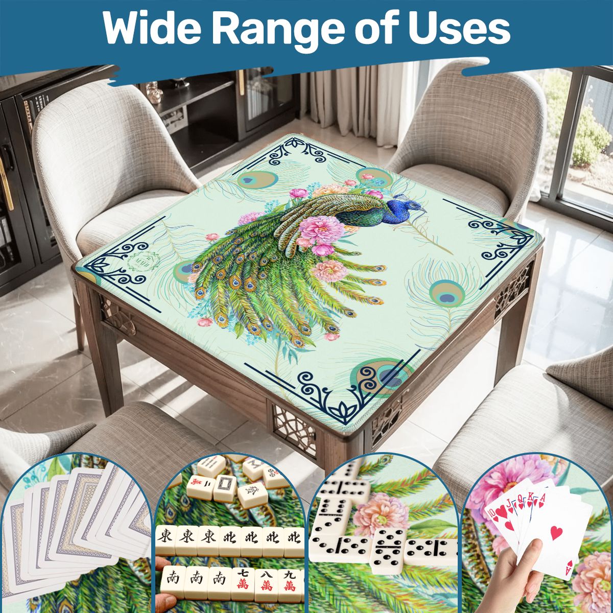 Queen of the Tiles Mahjong Mat 31.5"x 31.5" (Ships Rolled up)
