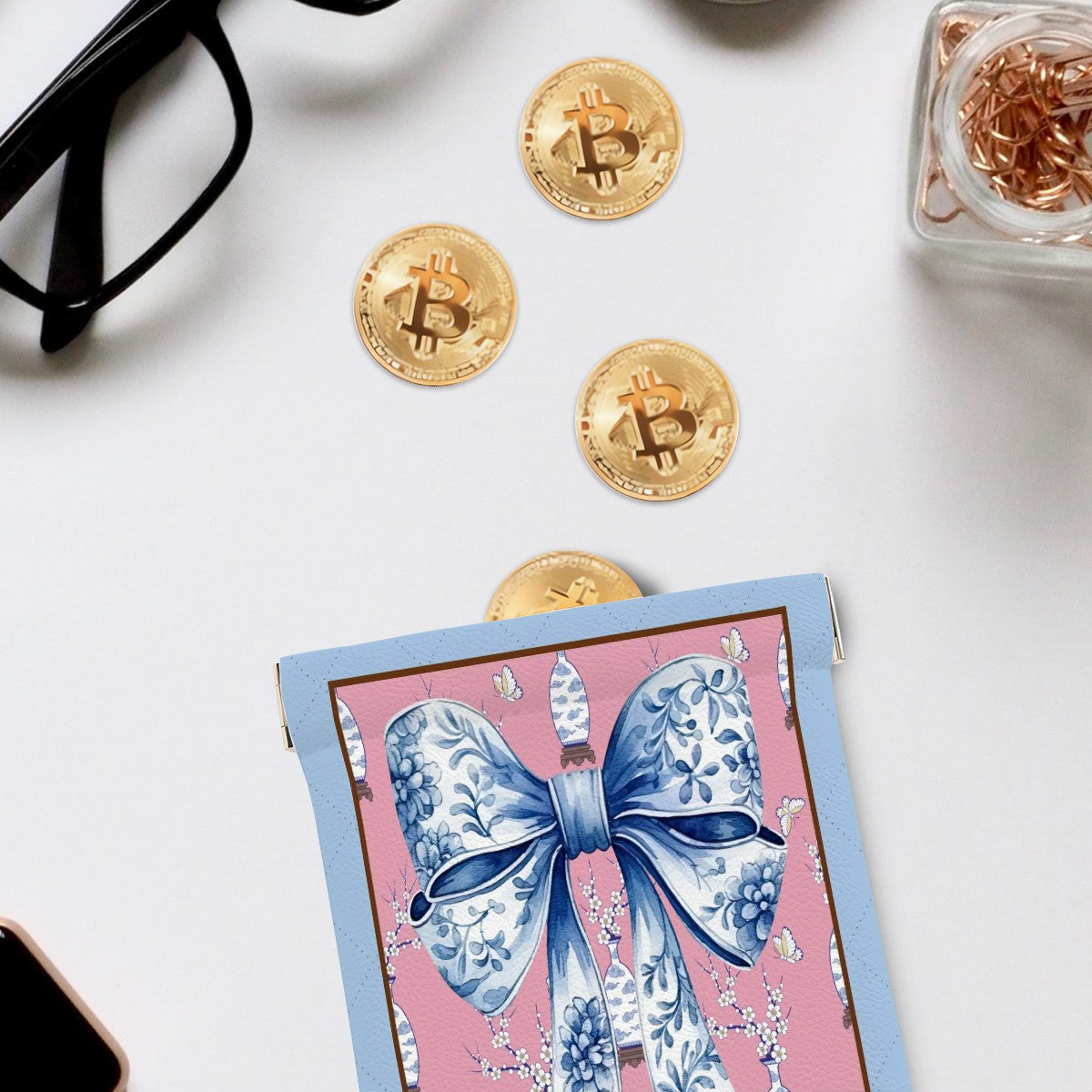 Chinoiserie Bow Mahjong Dice/Coin Bag