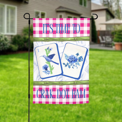 Crak. Dot. Bam Mahjong Garden Flag