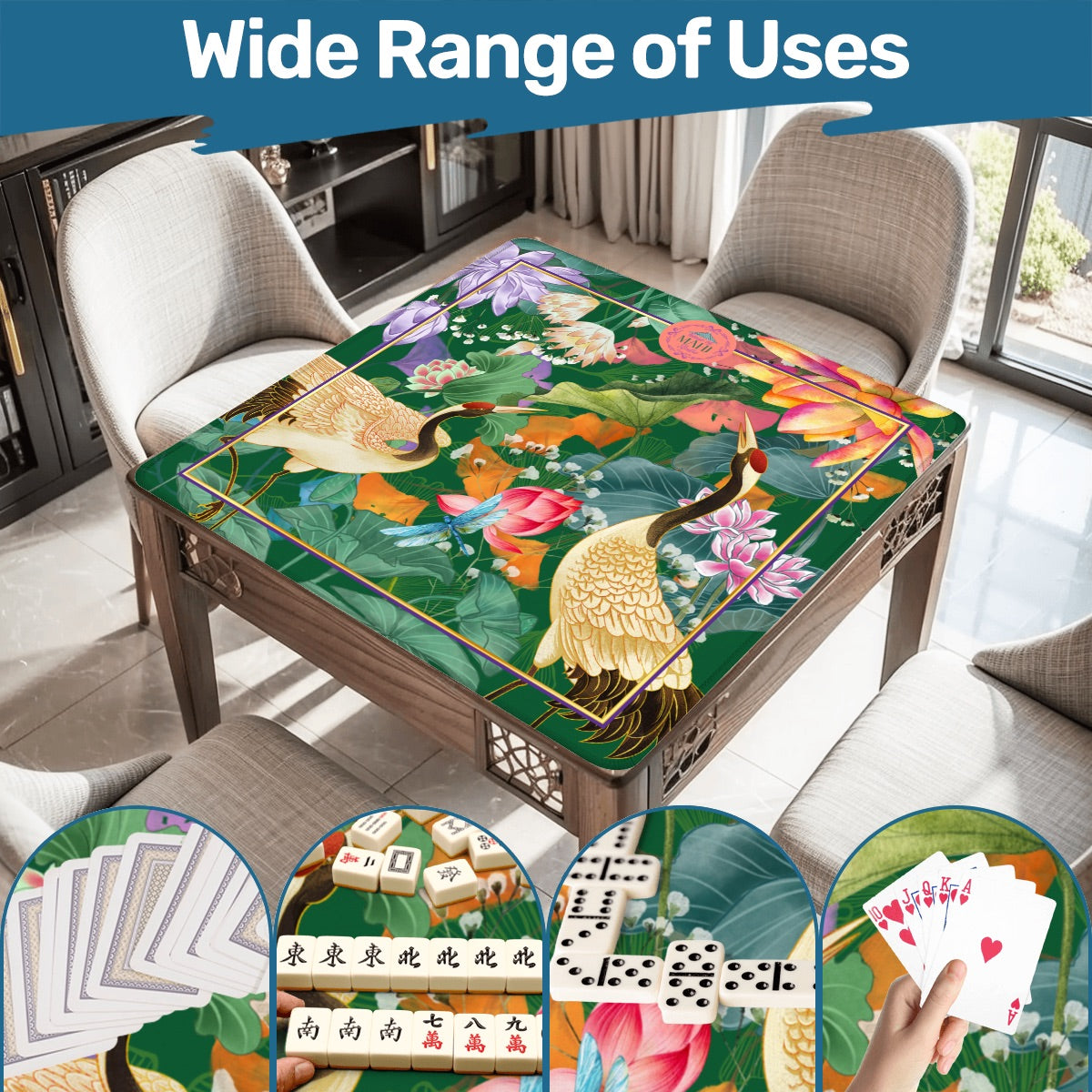 Tropical Paradise Mahjong Mat 31.5"x31.5" (Ship Rolled up)