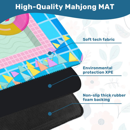 Fun at the Pool Mahjong Mat 31.5"x31.5" (Ship Rolled up)