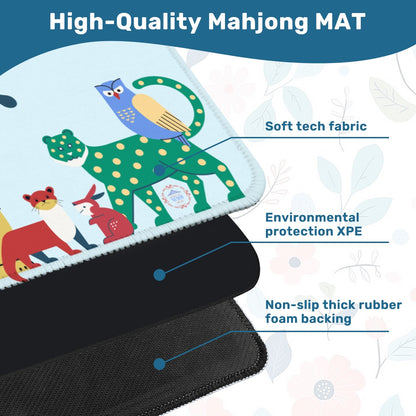 Mahj Zoo Travel Mahjong Mat 20.9"x20.9" (Ship Rolled up)