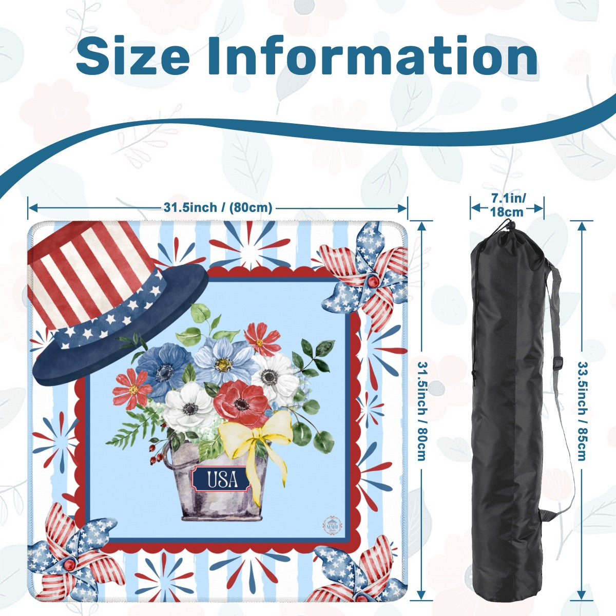 Good Ol' USA Mahjong Mat 31.5"x31.5" (Ship Rolled up)
