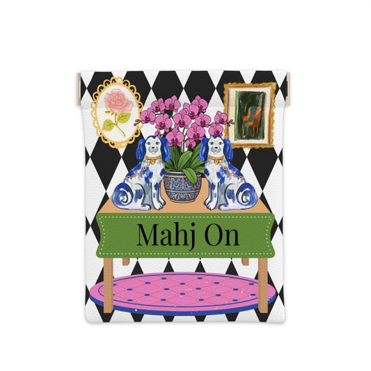 Mahj On w/ Dogs Dice/Coin Bag